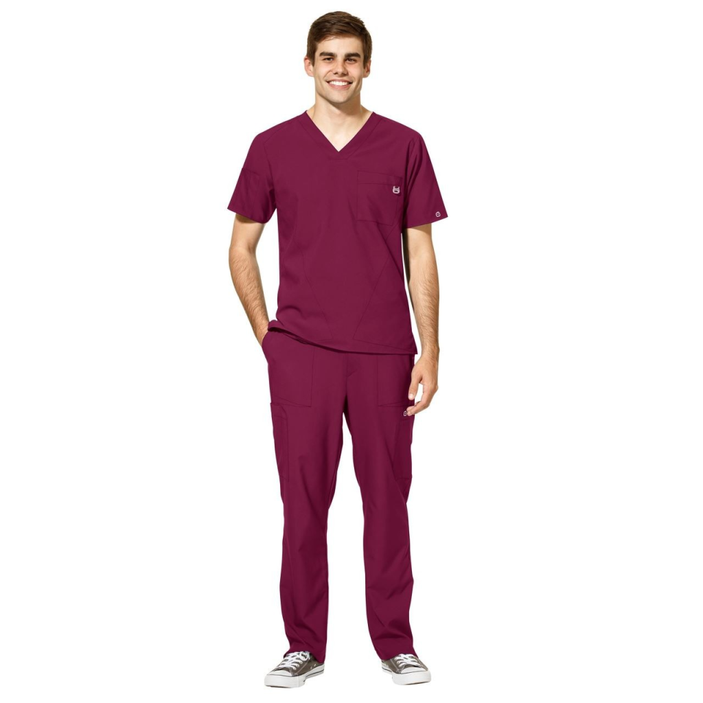 Pantaloni uniforma medicala, W123, 5355-WINE