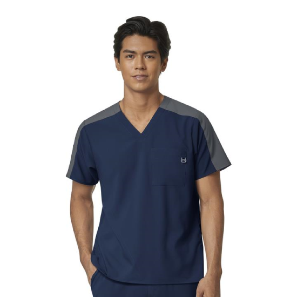 Bluza uniforma medicala Colorblock, W123, 6655-NAVY L