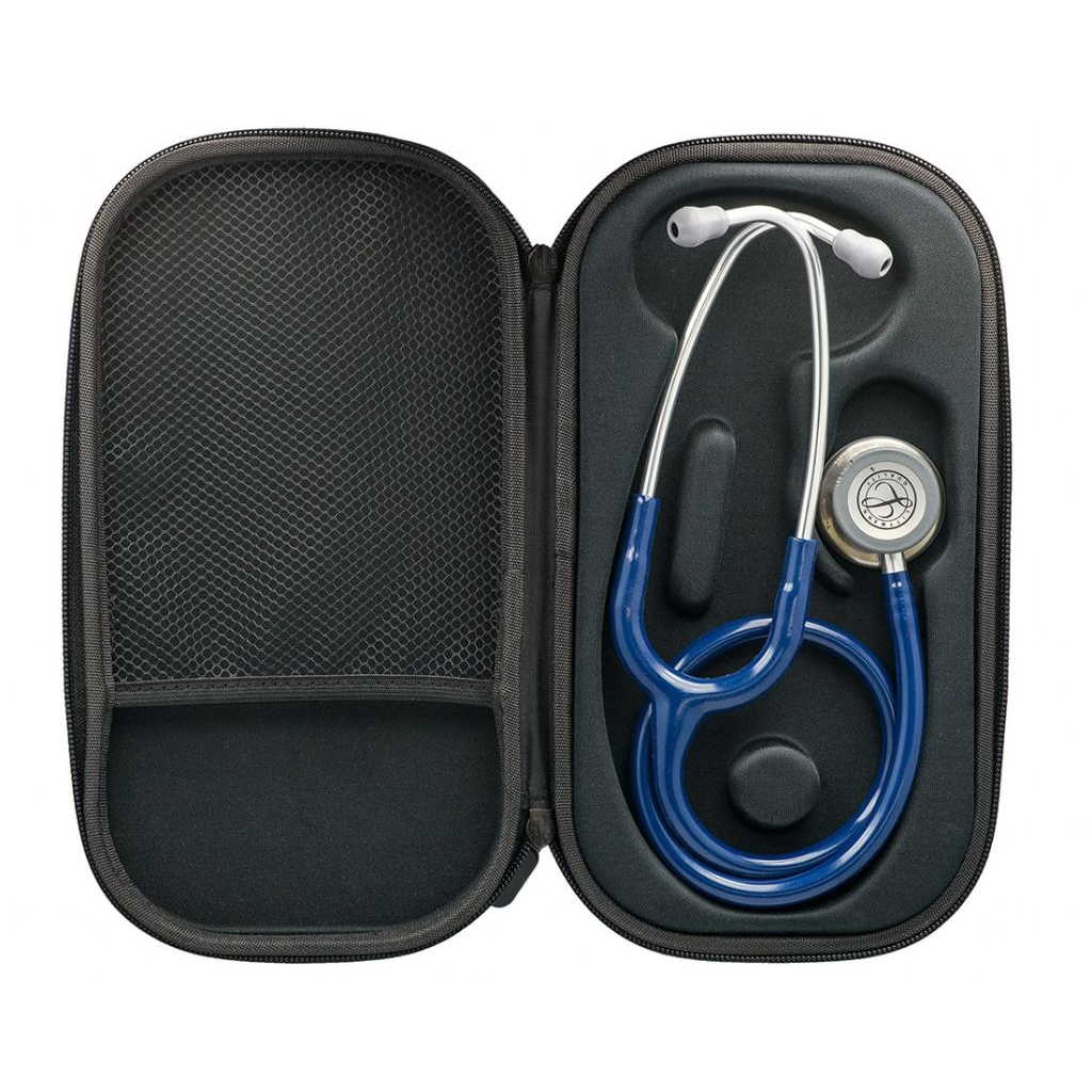 Borseta stetoscop (Etui stetoscop)- Classic Negru+ Rosu amplasare stetoscop albastru
