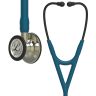 Pachet cardio - Stetoscop Littmann Cardiology IV albastru caraibe, capsula sampanie 6190 + Borseta stetoscop Cardio Neagra